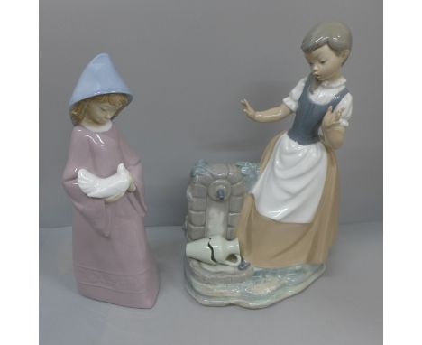 Two Nao figures, largest 29.5cm 