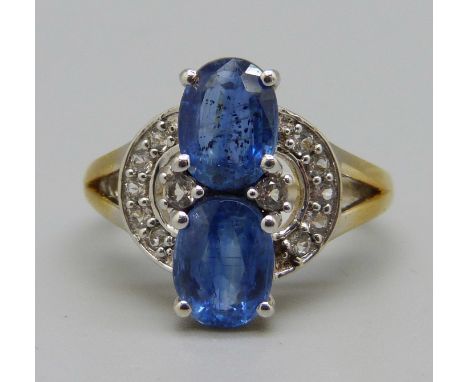 A silver, kunzite set ring, O 