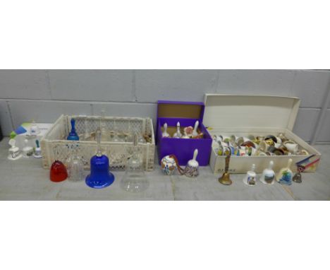 A large collection of bells including ceramic and glass **PLEASE NOTE THIS LOT IS NOT ELIGIBLE FOR POSTING AND PACKING** 