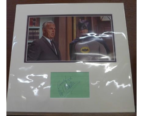 A Batman autographed display, Neil Hamilton (Commissioner Gordon) 