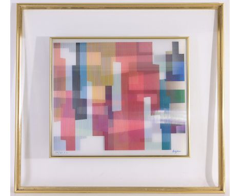 Yaacov Agam (Israel, B. 1928) "Good Times" Agamograph (Lenticular) Print. Marker signed and numbered (24/25 HC) lower margin.