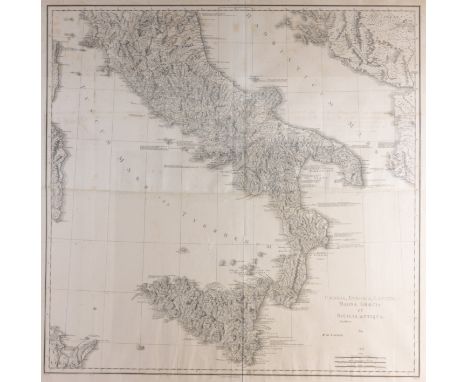 Umbria, Etruria, Latium Magna Grecia et Sicilia Antiqua Antique Print 1786 Map of Italy Image Size: 30.5 x 30.5 in. Overall F