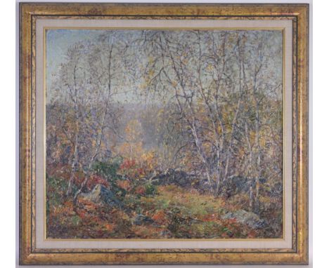 Wilson Henry Irvine (Connecticut, Illinois, 1869 - 1936) Exceptional impressionist landscape painting. Signed lower left. Oil