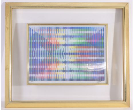 Yaacov Agam (Israel, B. 1928) "Passage" Agamograph (Lenticular) Print. Marker signed and numbered (76/99) lower margin. Comes