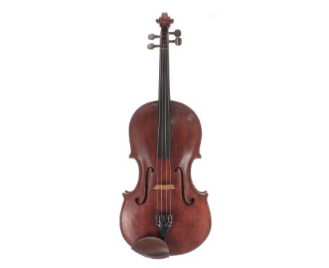 English Tertis style model viola by and labelled C.W. Rippengal, Leicester, 1948, 17 1/8", 43.50cm, bow, case