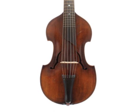 Bohemian viola Da Gamba circa 1880, unlabelled, total length of instrument 27.75", case