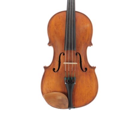 Late 19th century German viola, unlabelled, 15 3/4", 40cm, case