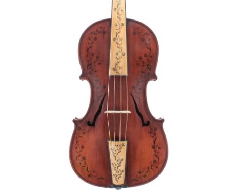 Contemporary baroque copy viola stamped F.G. to the inner back and below the button, the front and back decorated to the bord