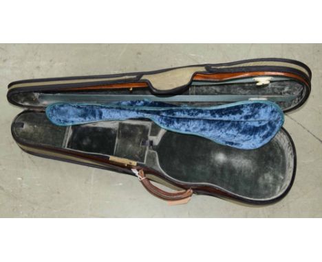 W.E. Hill &amp; Sons light oak violin case with outer zipper cover