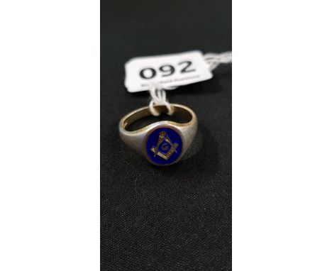 HEAVY SILVER MASONIC RING
