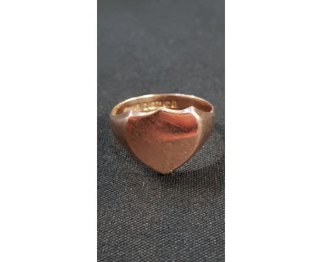 GENTS ANTIQUE ROSE GOLD SHIELD RING 