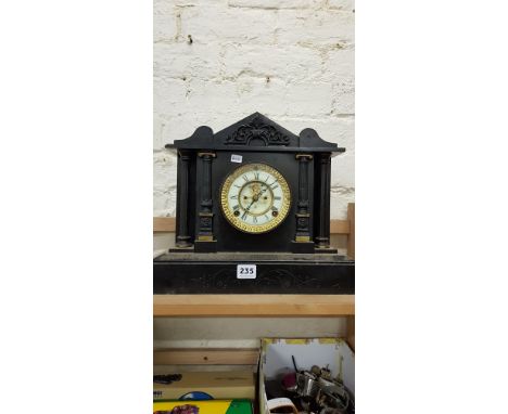 ANTIQUE SLATE MANTLE CLOCK 