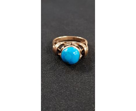 GOLD AND TURQUOISE RING