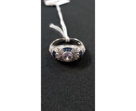 SILVER ART DECO STYLE RING