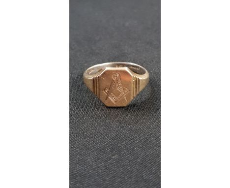 GOLD ON SILVER MASONIC RING