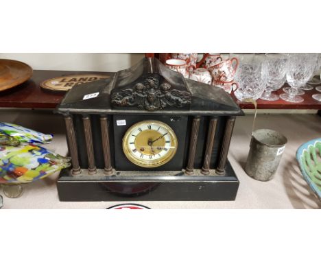 ANTIQUE SLATE MANTLE CLOCK 