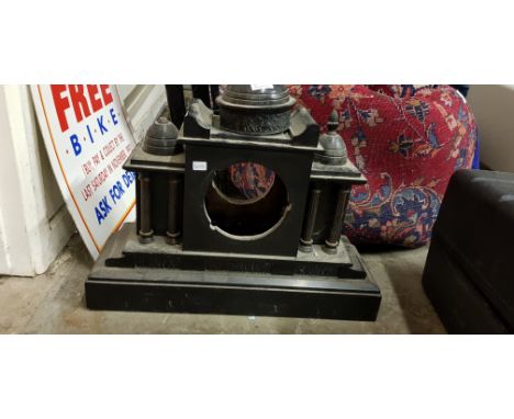 ANTIQUE SLATE MANTLE CLOCK CASE