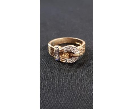 GOLD AND DIAMOND BUCKLE RING