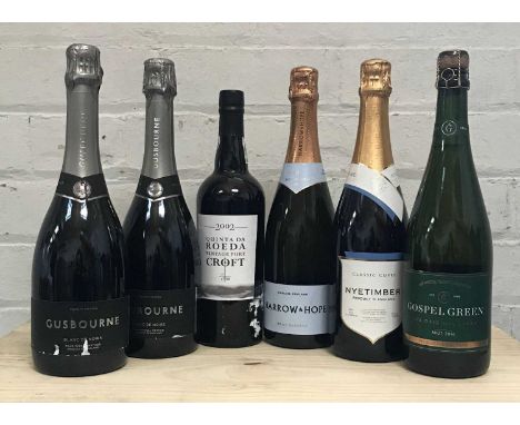 6 Bottles Mixed Lot Vintage Port and Fine English Sparkling Wine/Cyder comprising: 1 Bottle Nyetimber Classic Cuvee English S