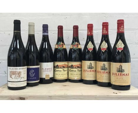 8 Bottles Mixed Lot Classic Domaine Crus Beaujolais comprising: 1 bottle Fleurie ‘La Joie de Palais’ Domaine Lafarge-Vial 201