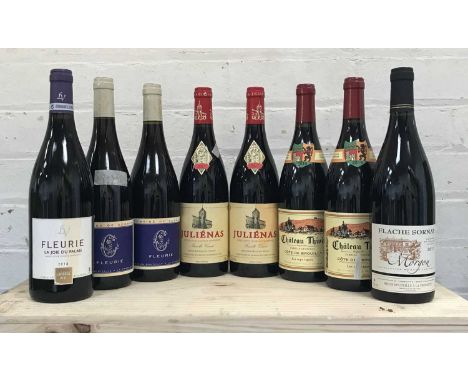 8 Bottles Mixed Lot Domaine Crus Beaujolais comprising: 1 bottle Fleurie ‘La Joie de Palais’ Domaine Lafarge-Vial 2018, 2 bot