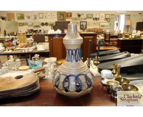 A large German pottery lamp base