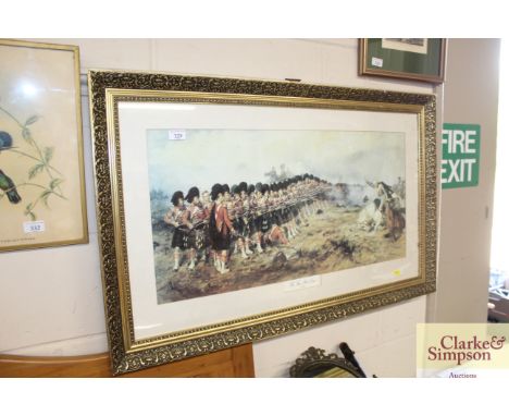 A coloured print "The Thin Red Line " after R Gibb