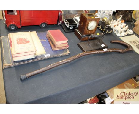 A large rustic handled country walking stick