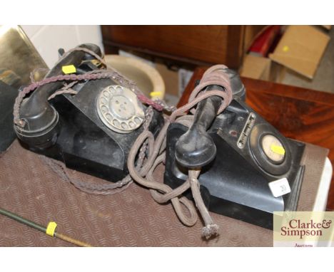 Two vintage dial telephones 
