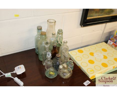 A collection of vintage glass bottles 