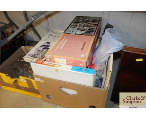 A box of miscellaneous vintage and retro games 