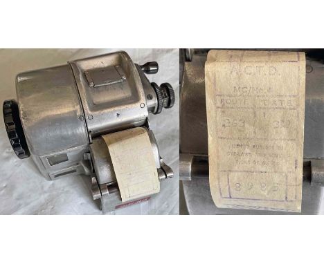 DESCRIPTION REVISED SINCE PRINTED CATALOGUE: Accrington Corporation GIBSON TICKET MACHINE. Accrington was one of the few oper