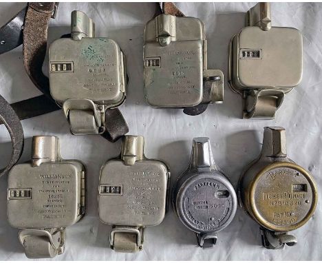 Selection (7) of PUNCH TICKET MACHINES comprising five Williamson "ticket printers for tramways, omnibuses, railways, steambo