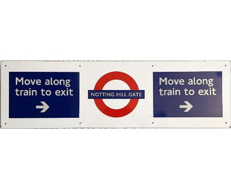 London Underground enamel PLATFORM SIGN from Notting Hill Gate Station on the Circle and District Lines and aimed at passenge