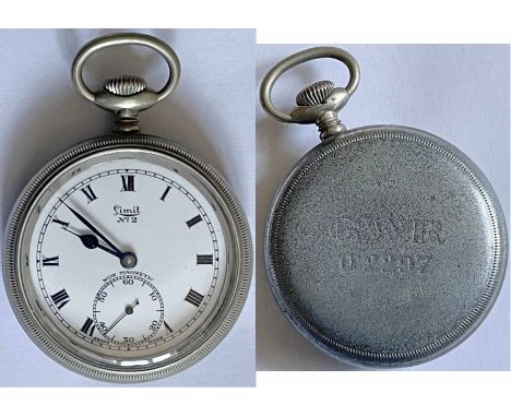 Great Western Railway (GWR) nickel-cased POCKET WATCH with Swiss movement by Limit. Reverse of casing marked 'GWR 02297'. Wor
