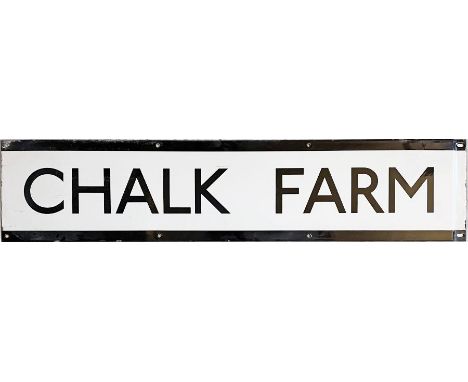 1950s/60s London Underground enamel PLATFORM FRIEZE PANEL from Chalk Farm station on the Northern Line. Measures 41" x 9" (10