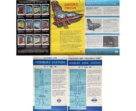 Selection (5) of 1960s London Transport double-royal POSTERS issued in connection with the building/opening of the Victoria L