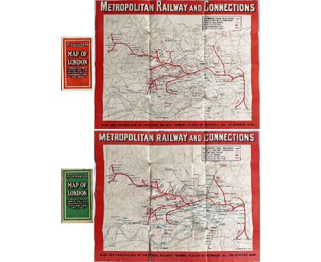 Pair of c1931/32 Metropolitan Railway MAPS OF LONDON, the Met's own version of the London Underground map, comprising issues 