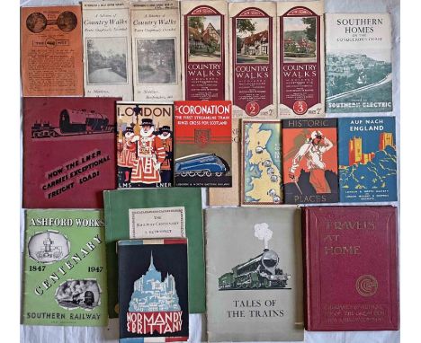Good quantity (19) of mainly 1920s/30s RAILWAY PUBLICATIONS from Great Central, LMS, LNER, SR, Met &amp; Great Central. Inclu