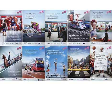 Selection (10) of Transport for London double-royal POSTERS for the 2012 London Olympic Games and from the 'Get Ahead of the 