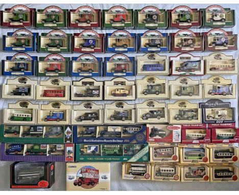 Large quantity (57) of Lledo MODELS from the Days Gone, Golden Age of Steam etc series - vans, buses, lorries. All are railwa