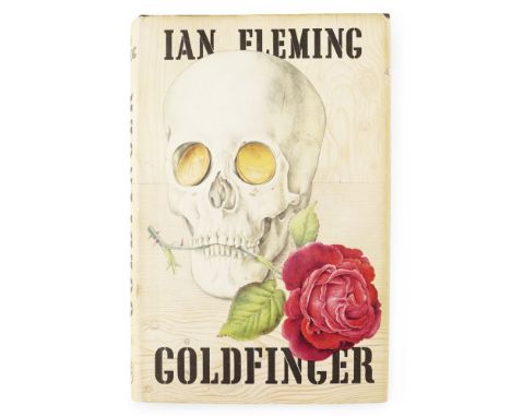 Fleming, IanGoldfinger. London: Jonathan Cape, 1959. First edition, 8vo, original black cloth with skull motif, dust-jacket n