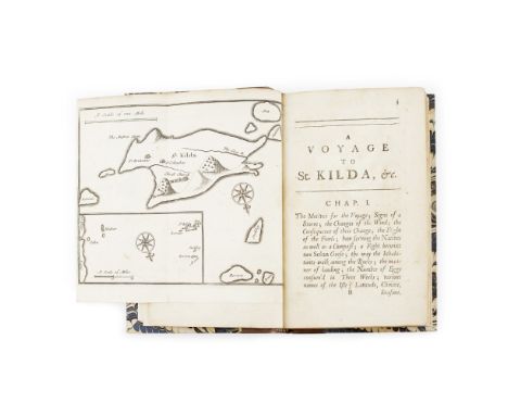 Martin, MartinA Late Voyage to St. Kilda. London: D. Brown and T. Goodwin, 1698. First edition, 8vo, half-title, folding map,