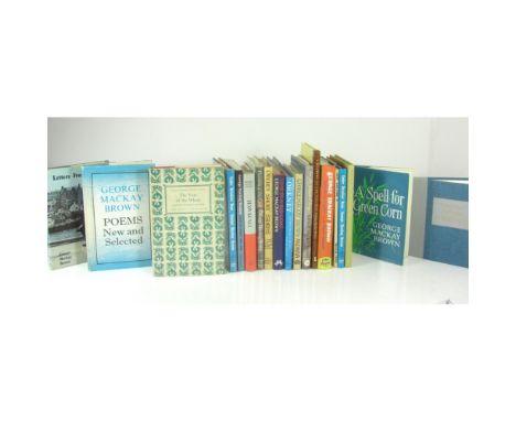 Brown, George Mackay, a collection of 38 volumes, includingThe Year of the Whale. 1965, dustwrapper; A Spell for Green Corn. 