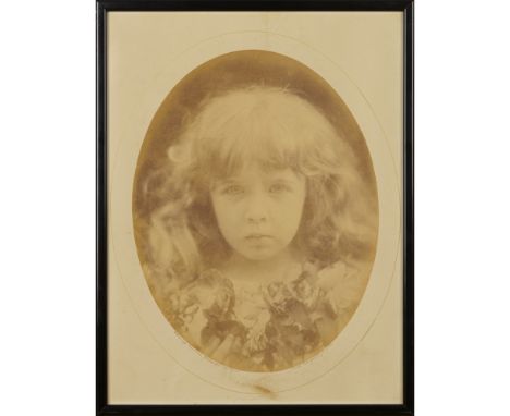 Cameron, Julia MargaretLittle Margie [Thackeray] 'Christ Kind', c.1865, albumen print, 34 x 26cm, laid onto original mount an