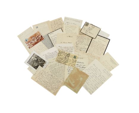 French & Flemish artists, a collection of correspondence, mostly autographed and signedincluding Manet, Edouard to an unident