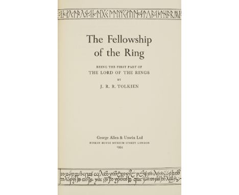 Tolkien, J.R.R.The Fellowship of the Ring. London: G. Allen &amp; Unwin Ltd., 1954. First edition, folding map at end, origin