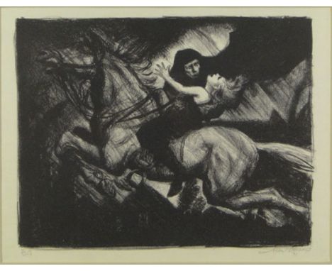 Albert Edward Sterner American (1863-1946) Lithograph "Der Erlkönig" Circa 1931. Number 3 of an Edition of 50. Signed in Penc