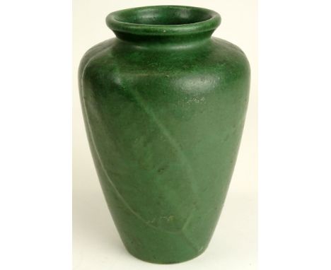 Vintage Zanesville Pottery Tobacco Leaf Vase. Unsigned. Good Condition. Measures 8-1/4 Inches Tall. Shipping $65.00 (estimate