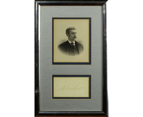 Elihu Root (February 15, 1845 – February 7, 1937) Antique Engraved Portrait with Handwritten Signature, on framed paper and u